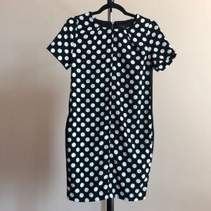 Zara small black white polka dot basic t shirt special edition dress w / pockets
